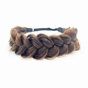 ⭐Women Synthetic Hair Braided Headband Classic Wide Strands Fluffy Braids